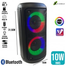 Caixa de Som Bluetooth 10W RGB KTS-1296 X-Cell - Preta